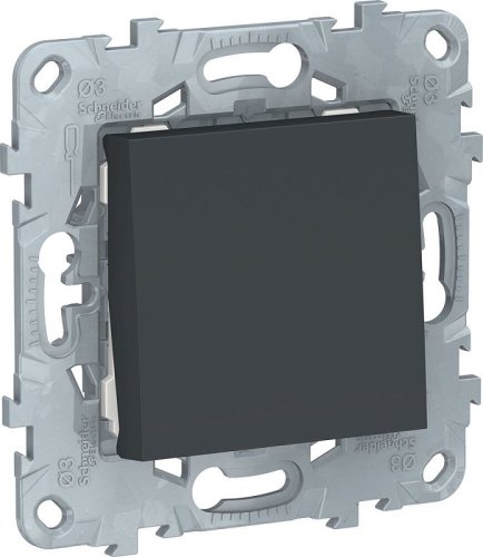 Выключатель кнопочный без рамки Schneider Electric Unica New 1-кл. антрацит картинка